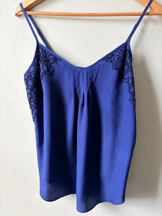 Talula Tops - Vintage Aritzia Talula Royal Blue Lace-Trim Cami Top